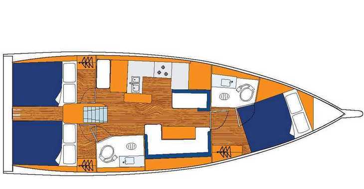 Rent a sailboat in Nidri Marine - Sunsail 410 (Classic)