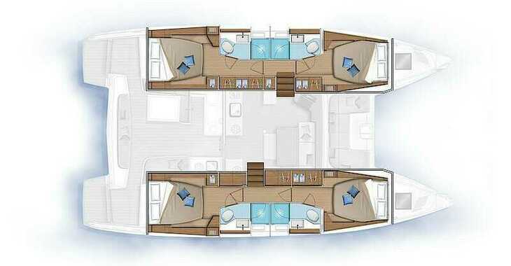 Rent a catamaran in Naviera Balear - Lagoon 46 Innpro (LUXURY Equipped, SUPs, Watertoys, A/C, W-Maker, Gen, Teak, Wi-Fi,...