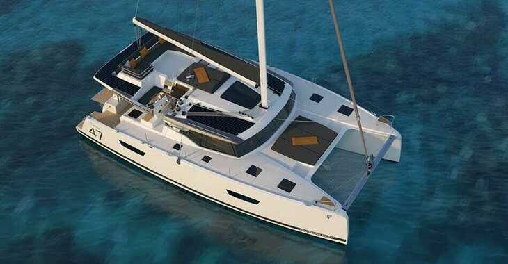 Rent a catamaran in Lavrion Marina - Fountaine Pajot 47 TANNA LUX (GEN,AC,WATERMAKER)