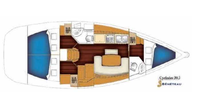 Rent a sailboat in Perigiali Quay - BENETEAU Cyclades 39.3.2 REFIT 2019