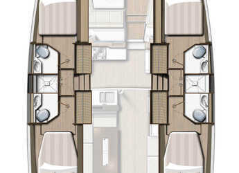 Rent a catamaran in Nanny Cay - Bali 4.2 - 4 + 1 cab.