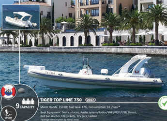 Louer bateau à moteur à Porto Montenegro - Tiger Topline 750