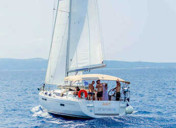 Rent a sailboat in Lefkas Marina - Sun Odyssey 479 Full refit 2024 ( new Bimini - Spray hood - new exterior cushions - new outboard )